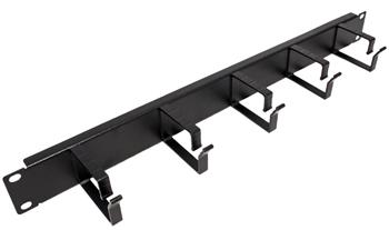 Roline 19" vyvazovací panel 1U, 5x plastový třmen "G" 40x60, černý