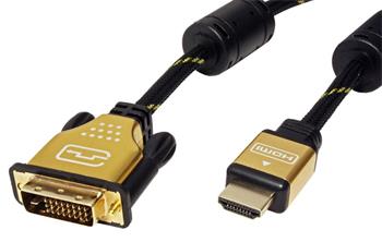 Roline Gold DVI-HDMI kabel, DVI-D(M) - HDMI M, 2m