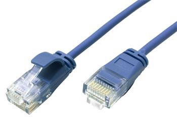 Roline GREEN UTP patchkabel kat. 6a, tenký, LSOH, 0,15m, modrý