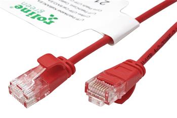 Roline GREEN UTP patchkabel kat. 6a, tenký, LSOH, 3m, červený