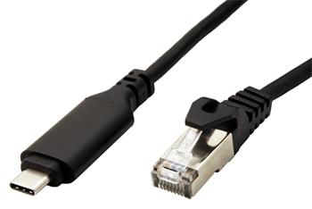 Roline Kabel USB C(M) -> RJ45M, Gigabit Ethernet, 1m, černý