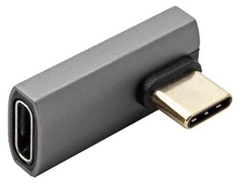 Roline Redukce USB4 40Gbps, USB C(M) - USB C(F), lomená 90° nahoru / dolů, otočená, stříbrná