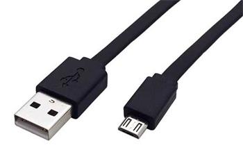 Roline USB 2.0 kabel, USB A(M) - microUSB B(M), 1m, plochý, černý