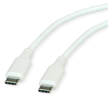 Roline USB 2.0 kabel USB C(M) - USB C(M), silikon, 60W, 1m, bílý