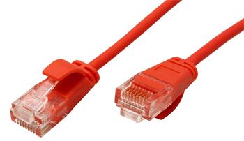 Roline UTP slim patchkabel kat. 6a, LSOH, 0,3m, červený
