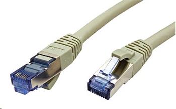 S/FTP patchkabel kat. 6a, LSOH, 0,3m, šedý