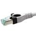 S/FTP patchkabel kat. 6a, LSOH, PushPull, 1,5m, šedý