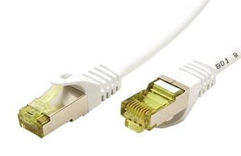 S/FTP patchkabel kat. 7, s konektory RJ45, LSOH, 1m, bílý