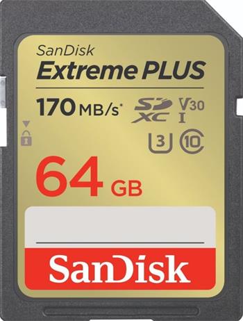 SanDisk Extreme PLUS SDXC 64GB 170MB/ s V30 UHS-I