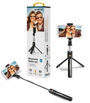 Selfie tyč ALIGATOR HA12 s tripodem, černá