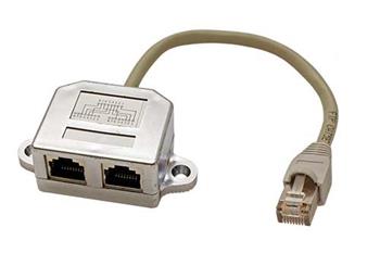 STP Y adaptér kat.5e, 1xM/2xF (telefon + sí't)