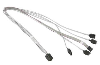 SUPERMICRO Cross-over Mini SAS HD (SFF-8643) to 4 SATA w/SB, S. 55cm. 30AWG