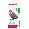 Swissten Power bank 20000 mAh 45W s integrovaným kabelem USB-C / šedá