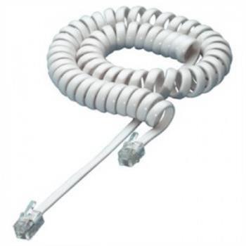 Telefonní kabel 2m s konektory RJ10 4/4, kroucený bílý