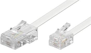 Telefonní kabel RJ45 - RJ11, 10m bílý