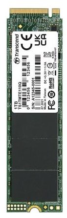TRANSCEND MTE110Q 1TB SSD disk M.2 2280, PCIe Gen3 x4 NVMe 1.3 (3D QLC), 2000MB / s R, 1500MB / s W