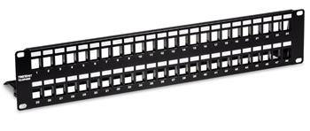 TRENDnet Patchpanel pro keystone 19", STP, 48 portů, neosazený, 2U, černý