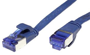 U/FTP patchkabel kat. 6a, plochý, 0,5m, modrý