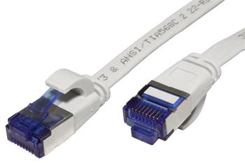 U/FTP patchkabel kat. 6a, plochý, 1m, šedý