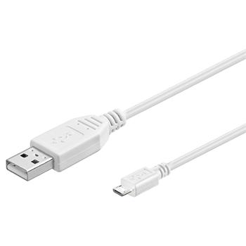 USB 2.0 kabel A- microUSB (M), 0.5m bílý