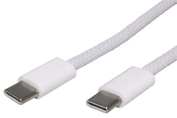 USB 2.0 kabel USB C(M) - USB C(M), 60W, 3m, bílý
