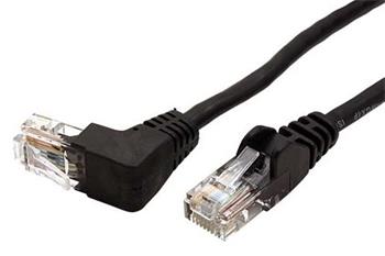 UTP kabel cat.5e 2m černý 1 lomený konektor