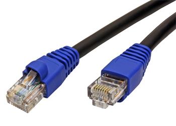 UTP kat. 6 venkovní patchkabel, modrá krytka, 60m, černý