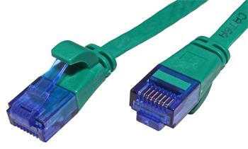 UTP patchkabel kat. 6a, plochý, 1m, zelený