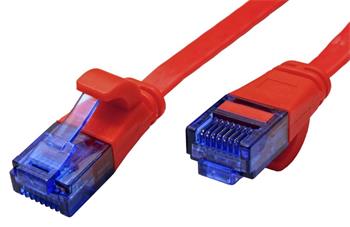 UTP patchkabel kat. 6a, plochý, 3m, červený