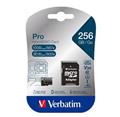 VERBATIM Pro microSDXC 256GB UHS-I V30 U3 + SD adaptér